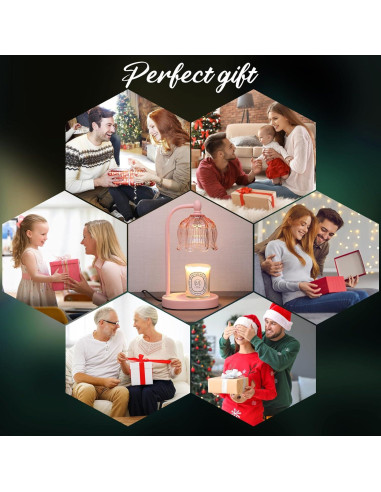 Lámpara Calentadora de Velas MEIXISUE Rosa con Temporizador