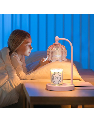 Lámpara Calentadora de Velas MEIXISUE Rosa con Temporizador