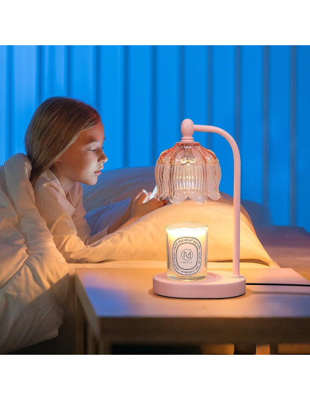 Lámpara Calentadora de Velas MEIXISUE Rosa con Temporizador