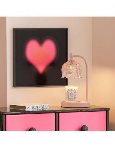 Lámpara Calentadora de Velas MEIXISUE Rosa con Temporizador