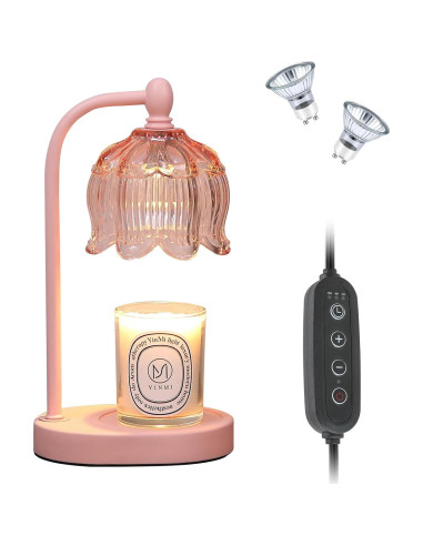Lámpara Calentadora de Velas MEIXISUE Rosa con Temporizador