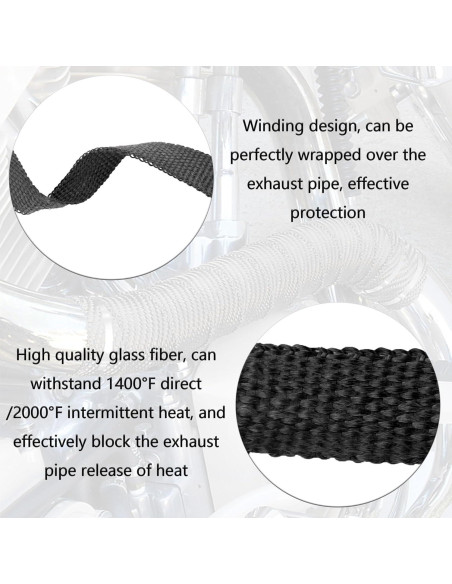 Envoltura de Escape de Fibra de Vidrio Salior 5m Negro