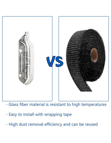 Envoltura de Escape de Fibra de Vidrio Salior 5m Negro