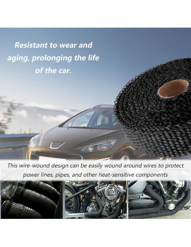 Envoltura de Escape de Fibra de Vidrio Salior 5m Negro