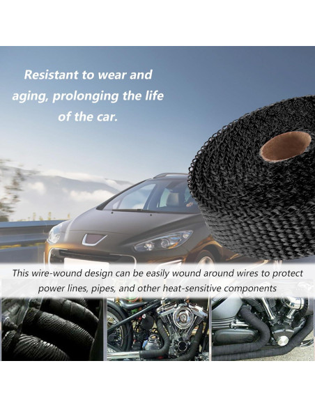 Envoltura de Escape de Fibra de Vidrio Salior 5m Negro