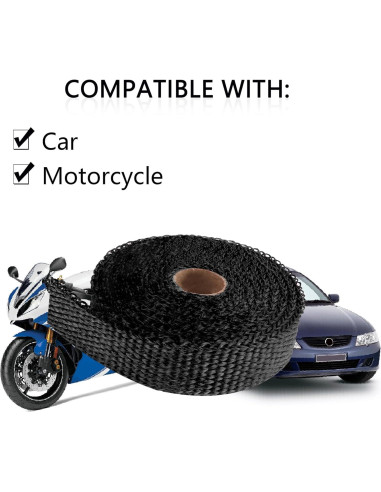 Envoltura de Escape de Fibra de Vidrio Salior 5m Negro