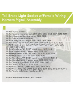 Conector Luz Señal Giro Toyota 4Runner Camry Corolla 2006-2019 2