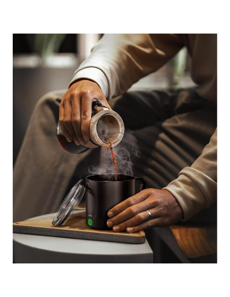Taza de café autocalentable Buuo 14 oz con control de temperatura
