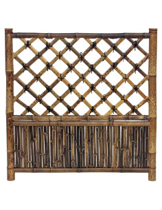 Panel de Cerca de Jardín Zen Linterna Roja - Bambú Quemado 0.91m