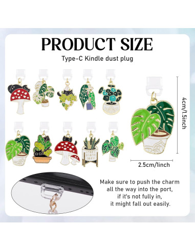 Encantos de Tapón de Polvo Tipo C TAKEALOOKO - 10 Piezas