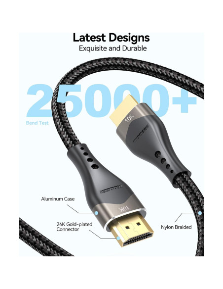 Cable HDMI Corto DIOOEER 0.6M 2-Pack Ultra Alta Velocidad