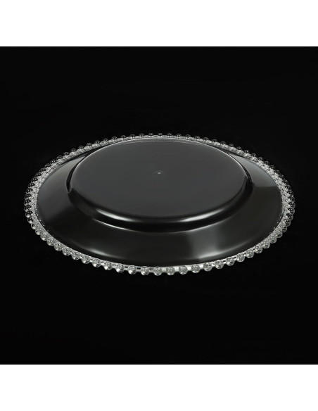 25 Platos Cargadores DYRABREST 32cm Redondos Transparentes Azul