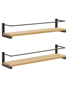 Estante de Especias OROPY Montado en Pared - Madera Rústica, 2 Pzas
