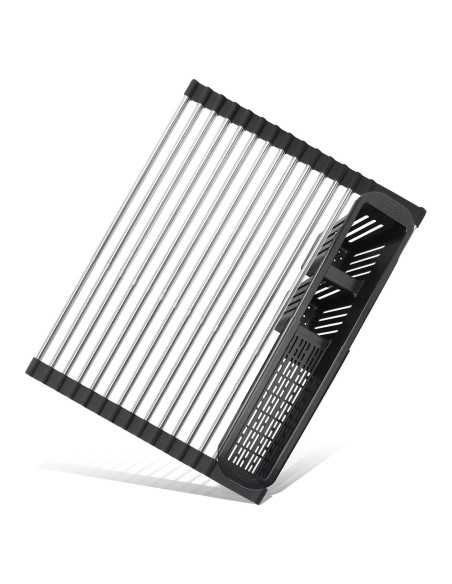 Escurridor de Platos Expandible CLNGAI Negro con Soporte