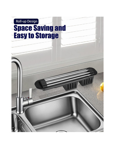 Escurridor de Platos Expandible CLNGAI Negro con Soporte