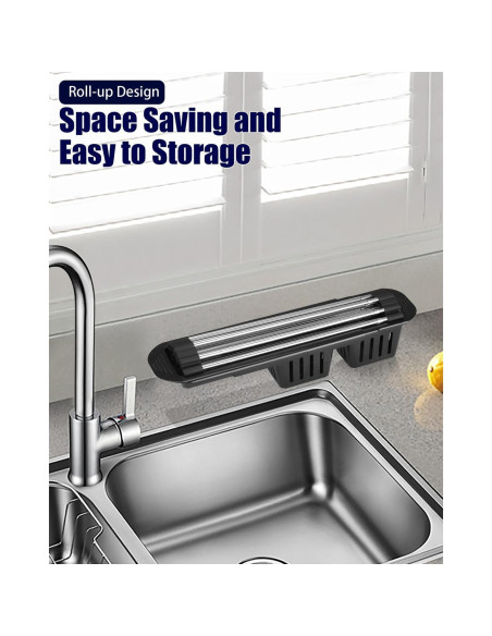 Escurridor de Platos Expandible CLNGAI Negro con Soporte