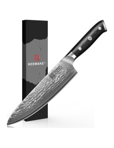 Cuchillo de Chef KEEMAKE 20.32 cm Acero Damasco VG10 Ergonómico