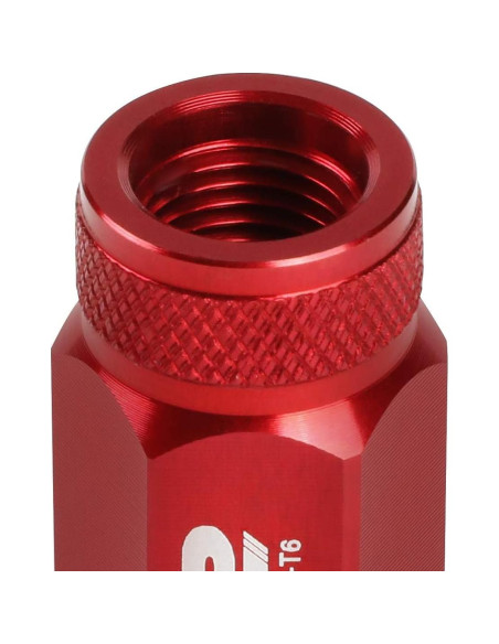 Tuercas de Llantas J2 Engineering M12x1.25 20Pcs 50mm Rojo