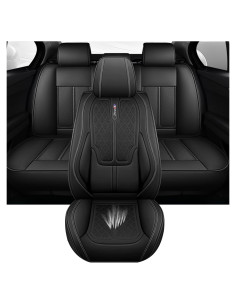 Cubiertas de Asiento de Coche QHYBCK para Toyota Yaris 2012-2018, Negro