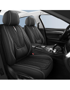 Cubiertas de Asiento de Coche QHYBCK para Toyota Yaris 2012-2018, Negro 2