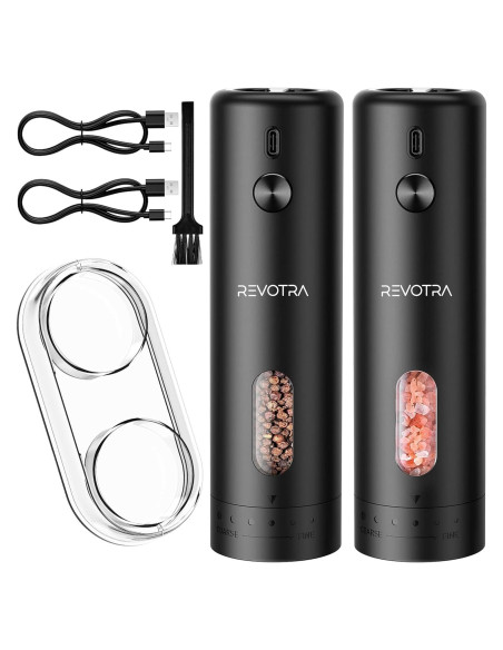 Juego de Molinillos Eléctricos de Sal y Pimienta REVOTRA 110ml