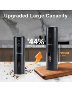 Juego de Molinillos Eléctricos de Sal y Pimienta REVOTRA 110ml 2