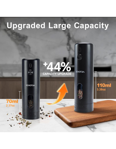 Juego de Molinillos Eléctricos de Sal y Pimienta REVOTRA 110ml