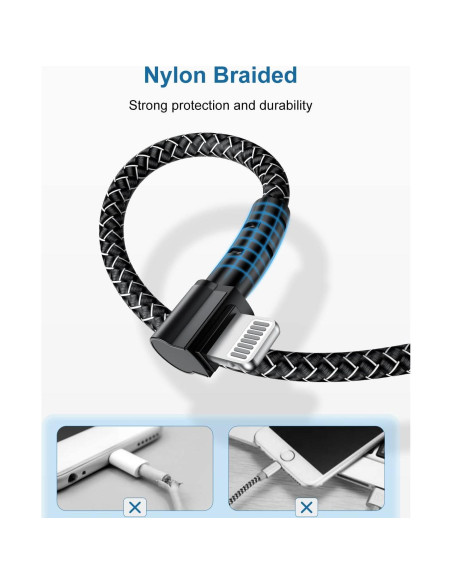 3Pack Cable Lightning Jeenek 1.83m Carga Rápida MFi iPhone