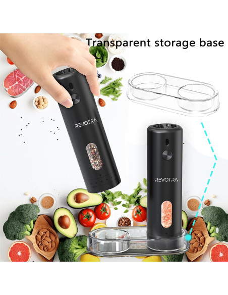 Juego de Molinillos Eléctricos de Sal y Pimienta REVOTRA 110ml
