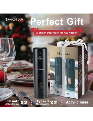 Juego de Molinillos Eléctricos de Sal y Pimienta REVOTRA 110ml