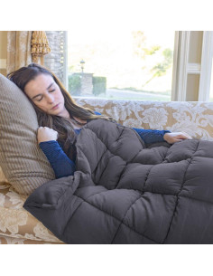 Manta con peso JungleA 6.8 kg 122x183 cm 100% algodón gris 2