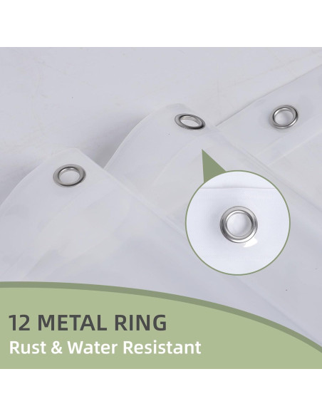 Cortina de Ducha Impermeable Poposa 183x183 cm PEVA Transparente