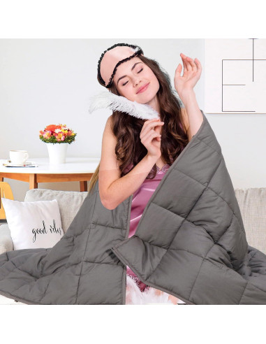 Manta con peso JungleA 6.8 kg 122x183 cm 100% algodón gris