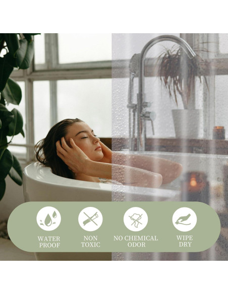 Cortina de Ducha Impermeable Poposa 183x183 cm PEVA Transparente