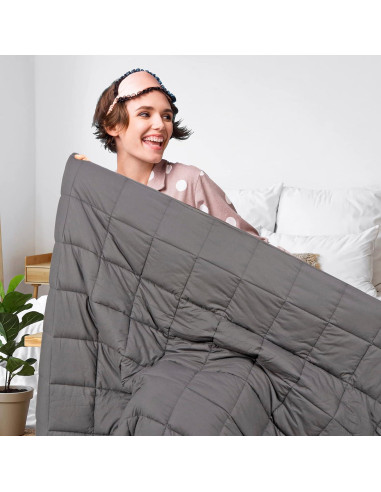 Manta con peso JungleA 6.8 kg 122x183 cm 100% algodón gris