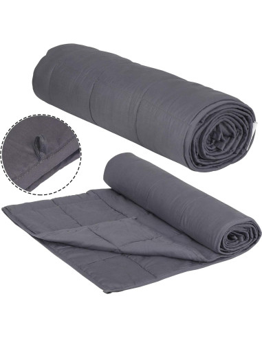 Manta con peso JungleA 6.8 kg 122x183 cm 100% algodón gris