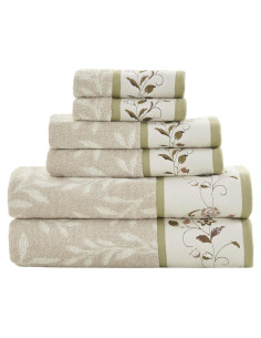 Conjunto de Toallas de Baño Madison Park Serene 100% Algodón 6 Piezas