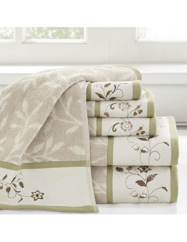 Conjunto de Toallas de Baño Madison Park Serene 100% Algodón 6 Piezas