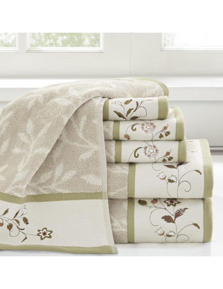Conjunto de Toallas de Baño Madison Park Serene 100% Algodón 6 Piezas