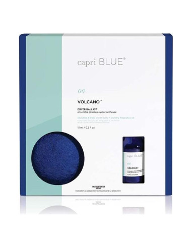 Kit de Pelotas de Secadora Capri Blue Volcano - 3 Pelotas de Lana + Aceite