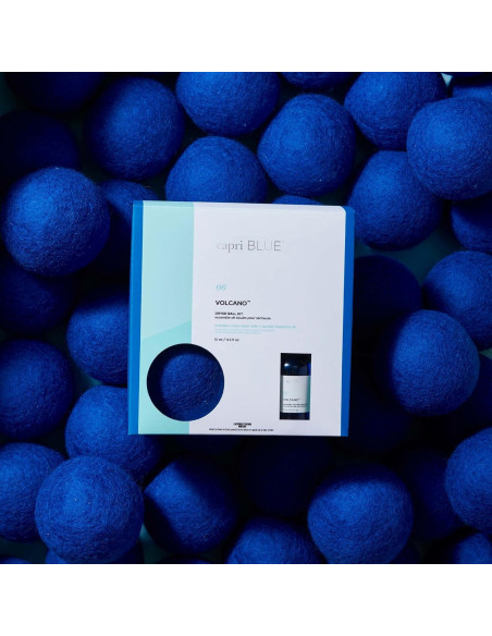 Kit de Pelotas de Secadora Capri Blue Volcano - 3 Pelotas de Lana + Aceite