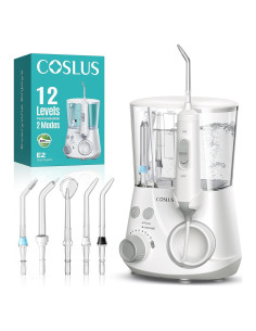 Irrigador Dental COSLUS E2 Blanco - 2 Modos, 12 Presiones, 600ml