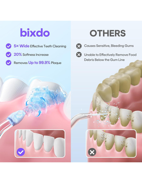 Hilo Dental de Agua Bixdo A30 Pro Portátil Púrpura 3 Modos