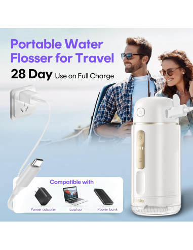 Hilo Dental de Agua Bixdo A30 Pro Portátil Púrpura 3 Modos