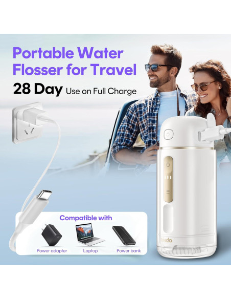 Hilo Dental de Agua Bixdo A30 Pro Portátil Púrpura 3 Modos