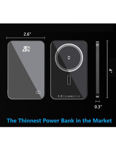 Banco de Poder Magnético Delgado 5000mAh para iPhone 12-16 2