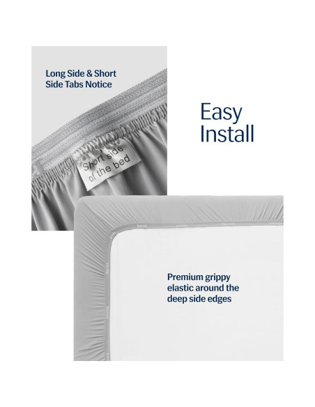 Sábana Ajustable REST Evercool Doble Gris Claro 38cm Profundo