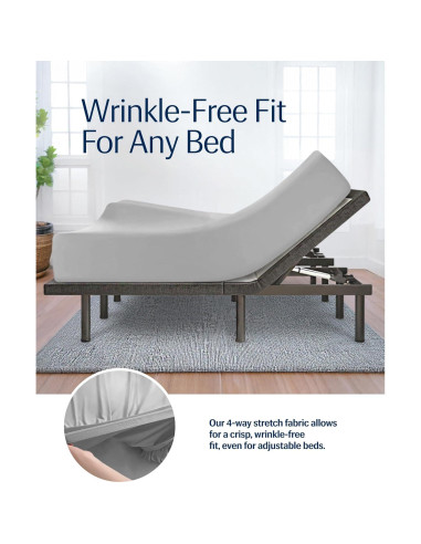 Sábana Ajustable REST Evercool Doble Gris Claro 38cm Profundo