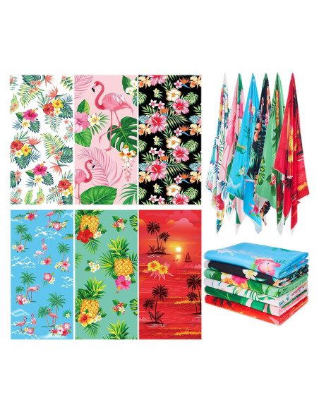 6 Toallas de Playa Microfibra VitalCozy 70x150 cm Hawaianas