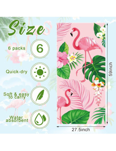 6 Toallas de Playa Microfibra VitalCozy 70x150 cm Hawaianas 2